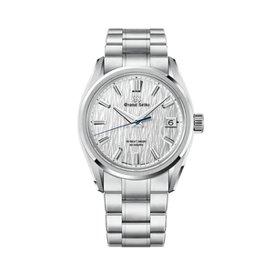 Grand Seiko E9 "White Birch" Hi-Beat Ever-Brilliant Steel 40mm - White on Bracelet SLGH031 - front view