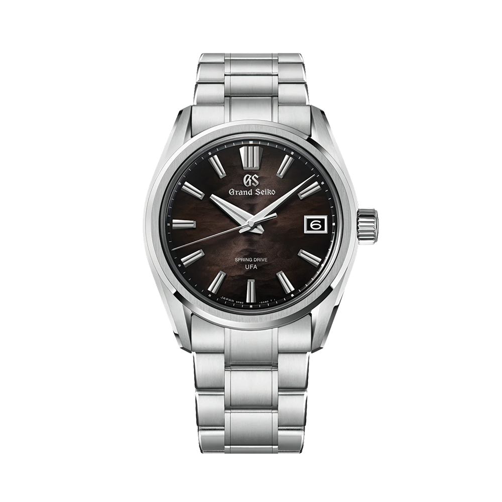 Grand Seiko E9 "Lake Suwa at Night" Spring Drive UFA Titanium 40mm - Black on Bracelet SLGB007 - front view