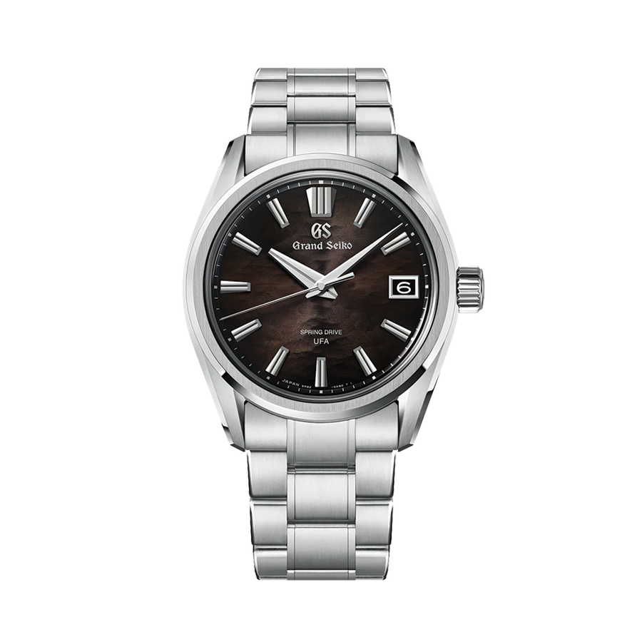Grand Seiko E9 "Lake Suwa at Night" Spring Drive UFA Titanium 40mm - Black on Bracelet SLGB007 - front view