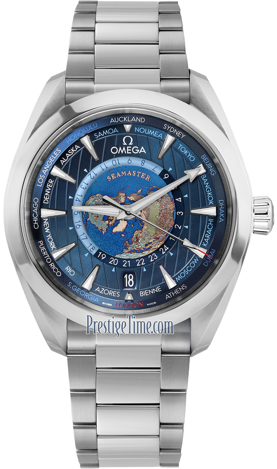 Omega Aqua Terra 150M GMT Worldtimer Co-Axial 43mm 220.10.43.22.03.001 - front view