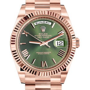 Rolex Day-Date 40mm Everose Gold 228235 Chocolate Baguette Index - alternate view 3