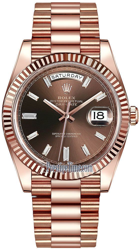 Rolex Day-Date 40mm Everose Gold 228235 - front view