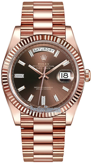 Rolex Day-Date 40mm Everose Gold 228235 - front view