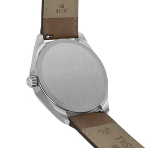 Tissot PRC 100 Solar Quartz 39mm - Silver on Leather Strap T1514221603100 - caseback