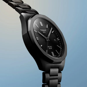 Tissot PRC 100 Solar Quartz 39mm - Black on Bracelet T1514223305100 - case profile