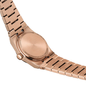 Tissot PRX Quartz PVD Coated Rose Gold w/ Diamonds 25mm - Pink on Bracelet T1370103350600 - dial detail
