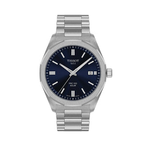 Tissot PRC 100 Solar Quartz 39mm - Blue on Bracelet T1514221104100 - front view