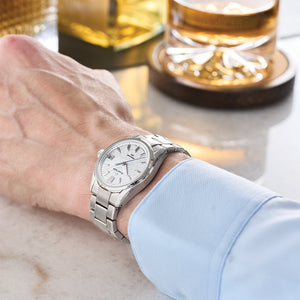 Grand Seiko Evolution 9 Spring Drive UFA HI-Ti 37mm - Blue on Bracelet SLGB003 - case profile