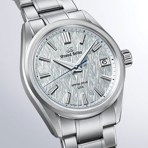 Grand Seiko Evolution 9 Spring Drive UFA HI-Ti 37mm - Blue on Bracelet SLGB003 - dial detail