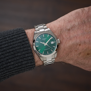 Tissot Gentleman 38mm - Green on Bracelet T1658071109100 - case profile