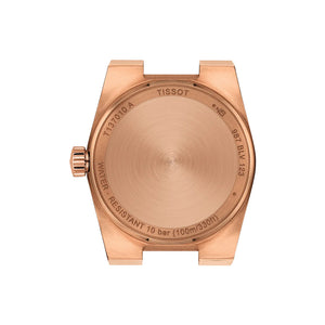 Tissot PRX Quartz PVD Coated Rose Gold w/ Diamonds 25mm - Pink on Bracelet T1370103350600 - bracelet and clasp
