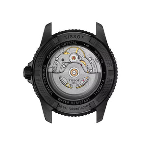 Tissot Seastar 1000 Powermatic 80 Black PVD 40mm - Blue on Rubber Strap T1208073704100 - caseback