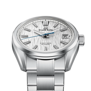 Grand Seiko E9 "White Birch" Hi-Beat Ever-Brilliant Steel 40mm - White on Bracelet SLGH031 - wrist view