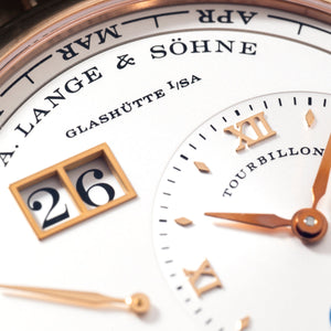 A. Lange & Söhne Lange 1 Tourbillon Perpetual Calendar wristwatch - dial detail