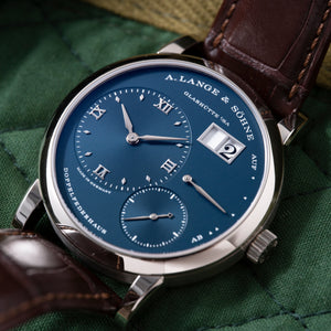 A. Lange & Söhne Lange 1 'Prussian Blue' 191.028 - dial detail