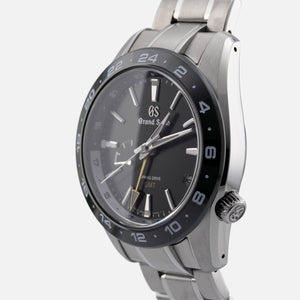 Grand Seiko Spring Drive GMT Ceramic Bezel in Green SBGE257 - three-quarter view