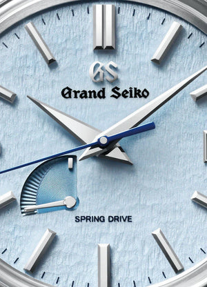 Grand Seiko "Skyflake" Elegance Spring Drive 40.2mm - Blue on Leather Strap SBGA407 - three-quarter view