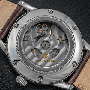 Grand Seiko Elegance Mechanical GMT 39.5mm - Ivory on Leather Strap SBGM221 - dial detail
