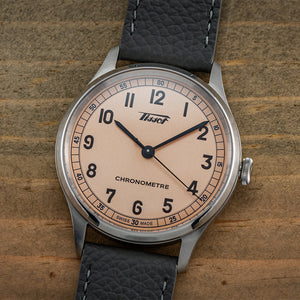 Tissot Heritage 1938 COSC 39mm - Salmon on Leather Strap T1424641633200 - three-quarter view