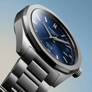 Tissot PRC 100 Solar Quartz 39mm - Blue on Bracelet T1514221104100 - three-quarter view