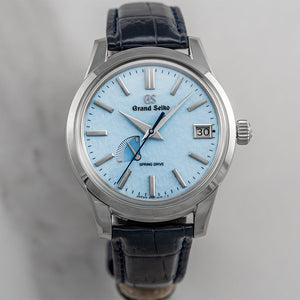 Grand Seiko "Skyflake" Elegance Spring Drive 40.2mm - Blue on Leather Strap SBGA407 - case profile