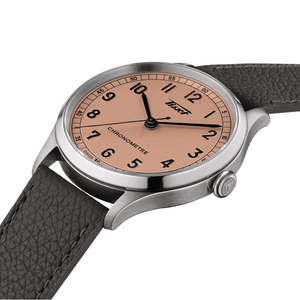 Tissot Men's HERITAGE 1938 Grey Leather Chronometer Watch T142.464.16.332.00 - three-quarter view