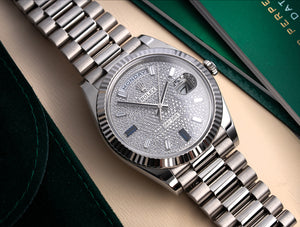 Rolex Day-Date 40mm White Gold 228239 Blue Roman - alternate view 3